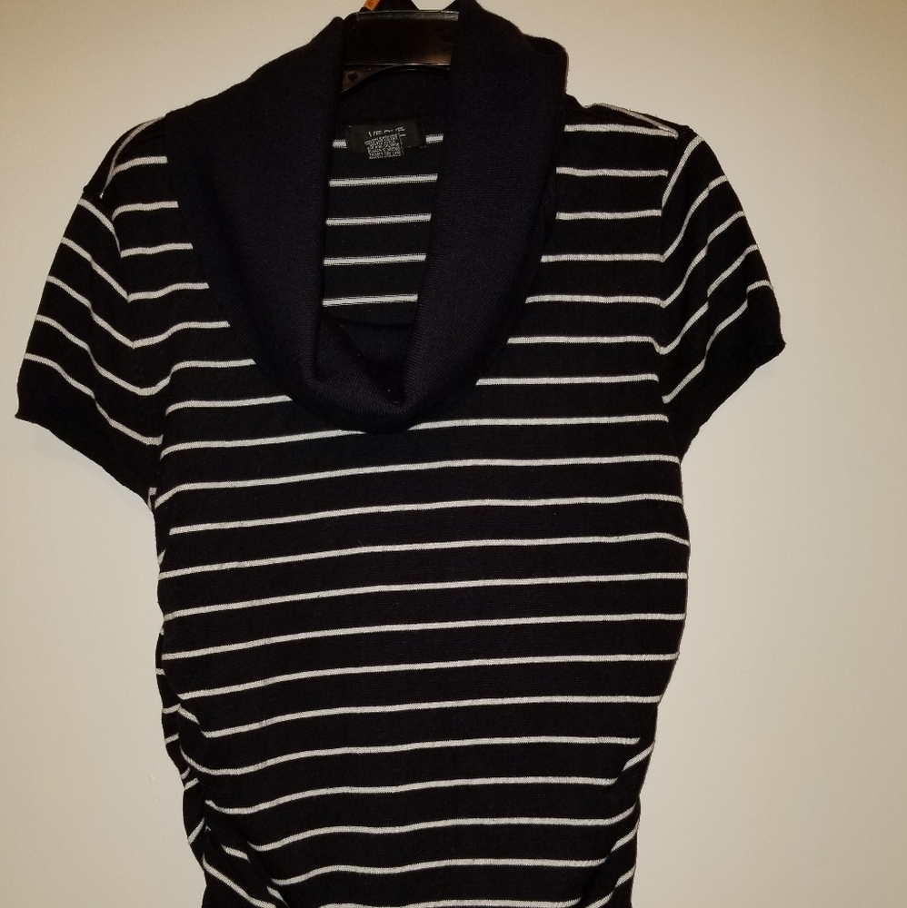 Navy and white sweater